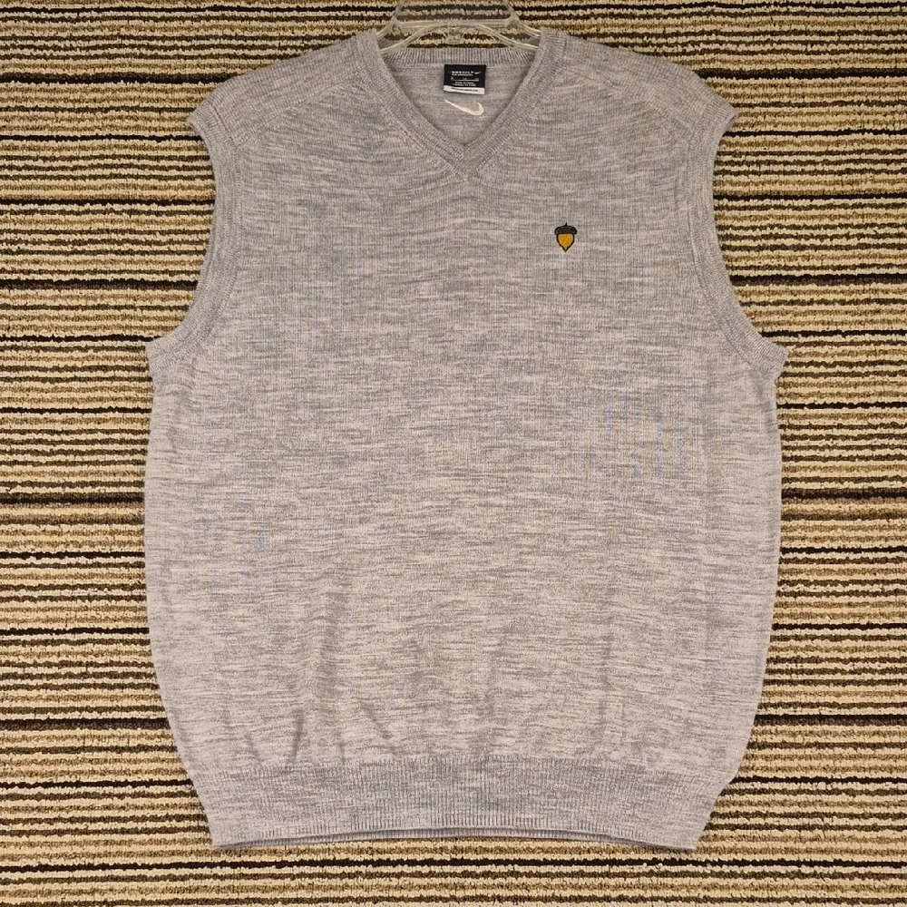 NIKE x Spanish Oaks Golf Embroidered Grey Merino Wool Blend Mens XL Sweater Vest